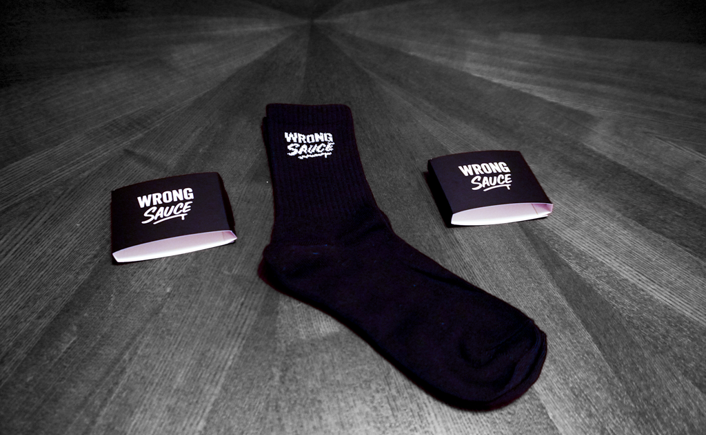 Wrong Sauce Crew Socks - BLACK