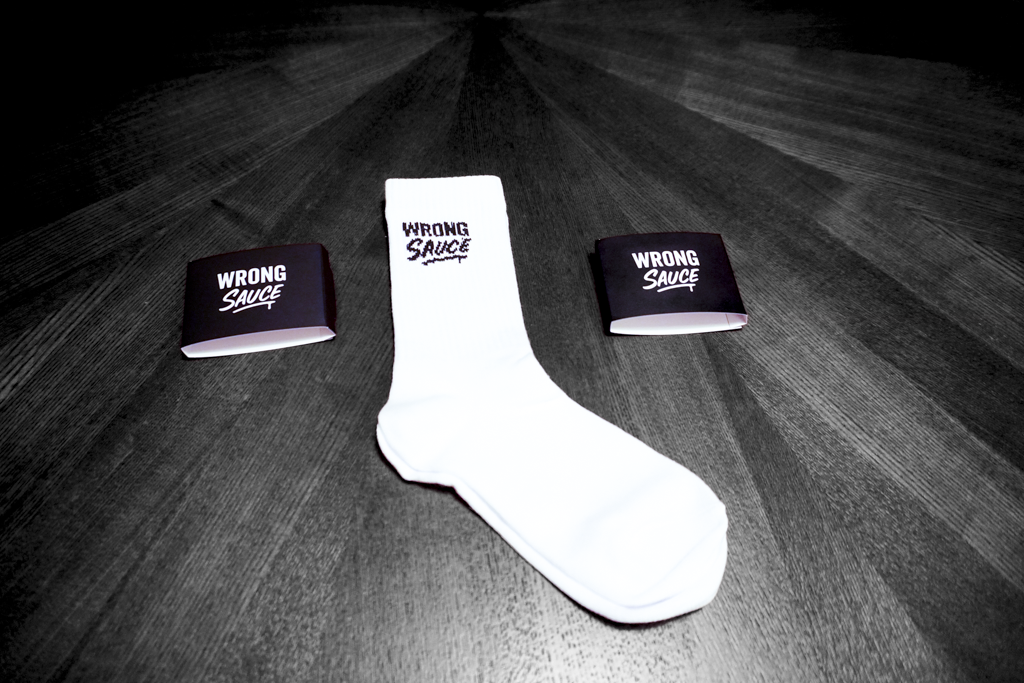 Wrong Sauce Crew Socks - WHITE