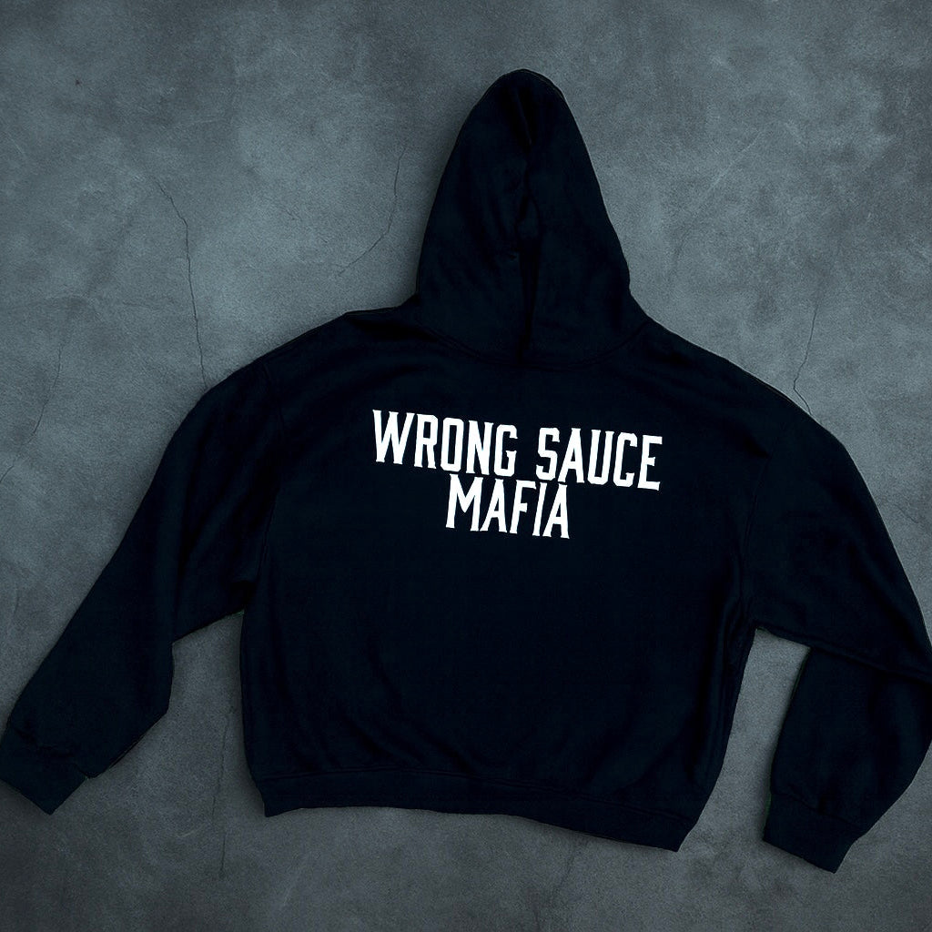 Wrong Sauce Mafia Premium Black Hoodie