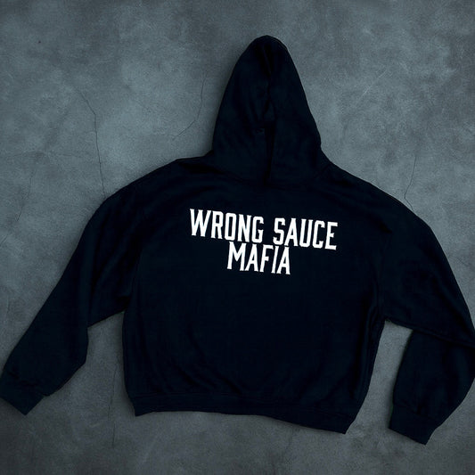 Wrong Sauce Mafia Premium Black Hoodie